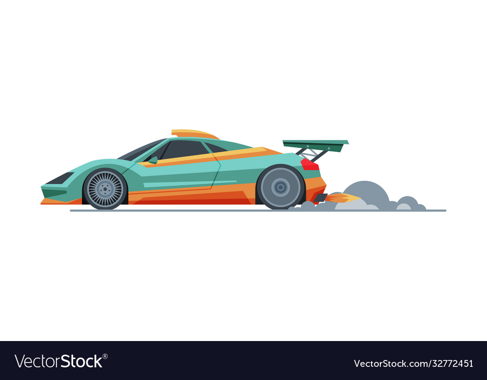 Sport racing car side view fast motor racing Vector Image