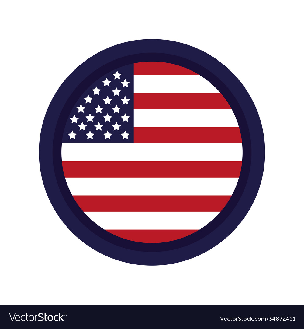 United states america flag circular stamp Vector Image