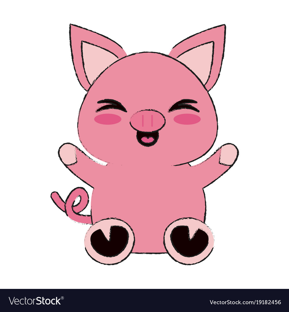 Cute pig cartoon Royalty Free Vector Image - VectorStock