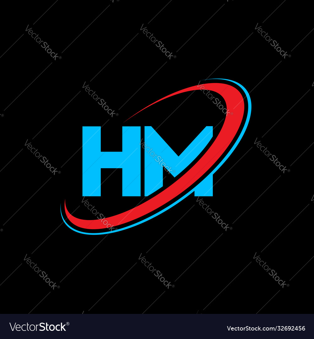 Hm h m letter logo design initial Royalty Free Vector Image