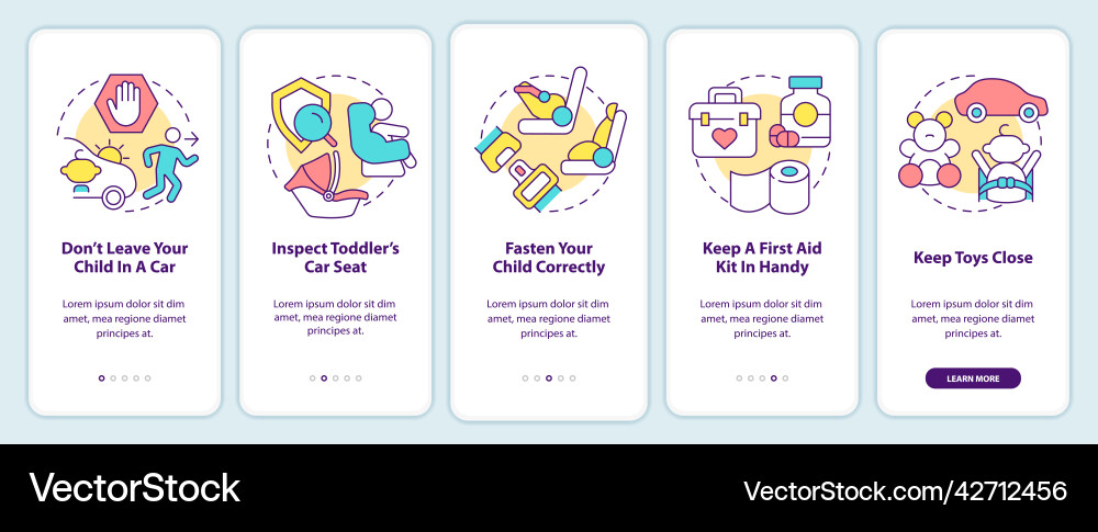 road-trip-with-toddlers-tips-onboarding-mobile-vector-image