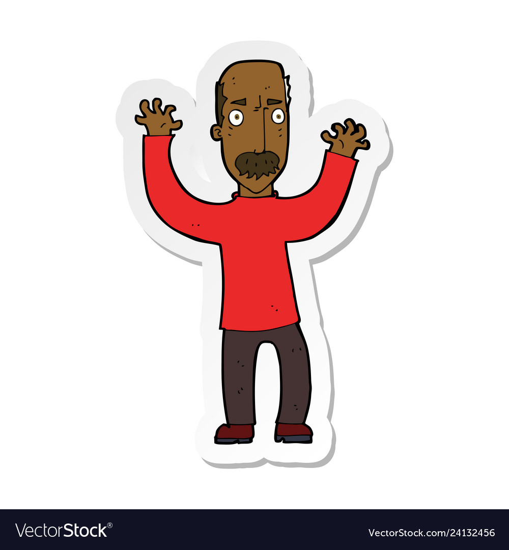 Sticker of a cartoon angry dad Royalty Free Vector Image