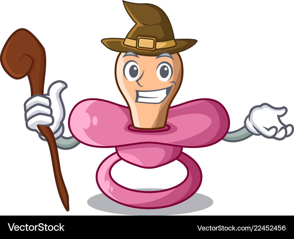 Witch Cartoon Pacifier For A Newborn Baby Vector Image