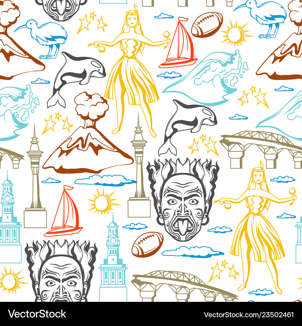 New zealand seamless pattern Royalty Free Vector Image