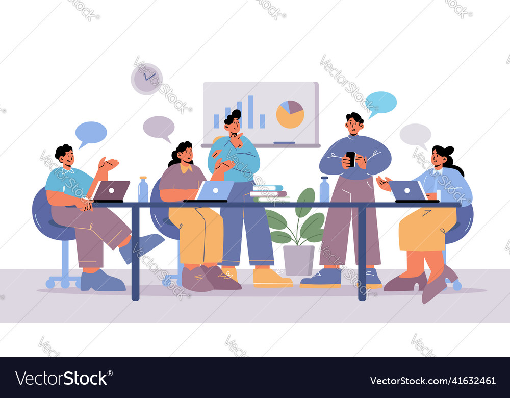 People on business meeting discussion in team Vector Image