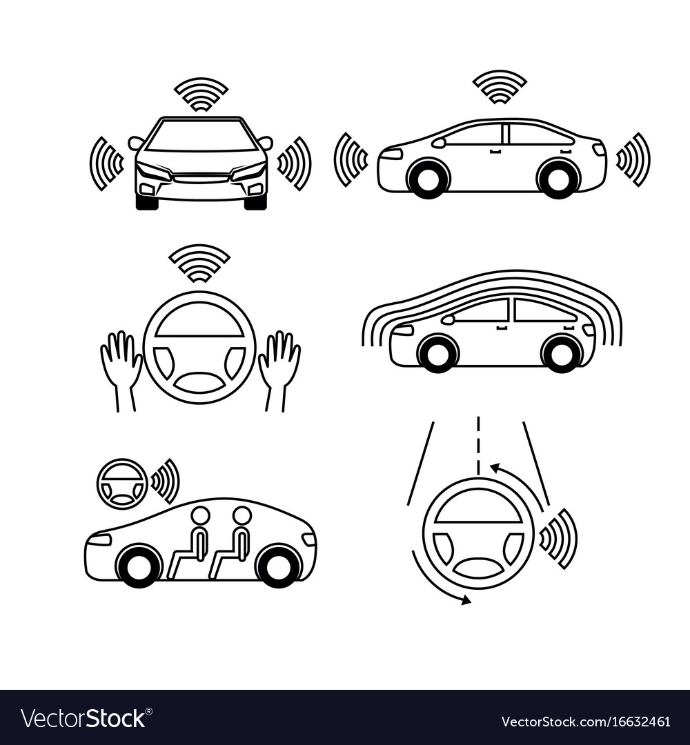 Remote sensing system of smart car vehicle front Vector Image