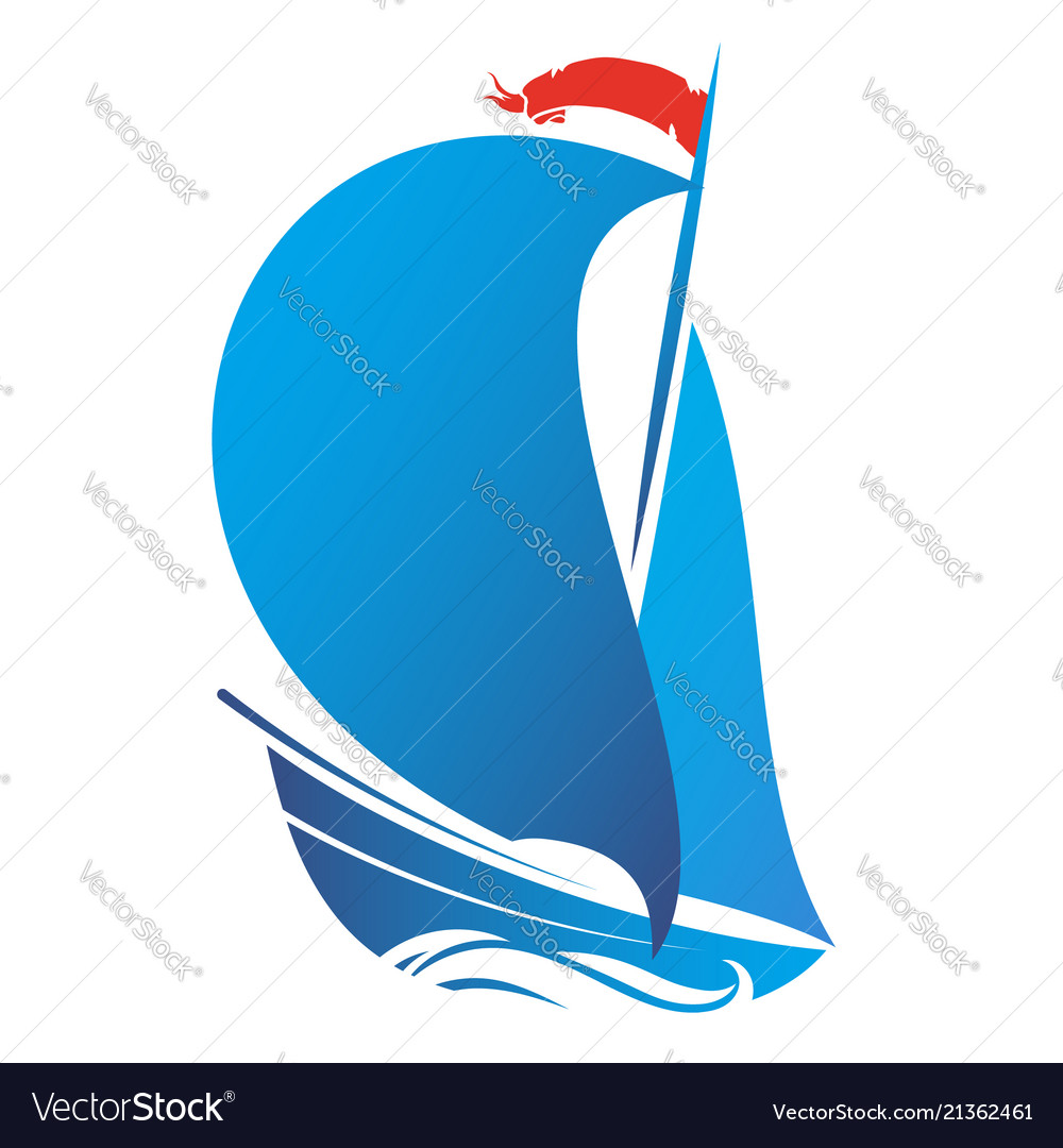 Ship with sail vector image Ship with sail