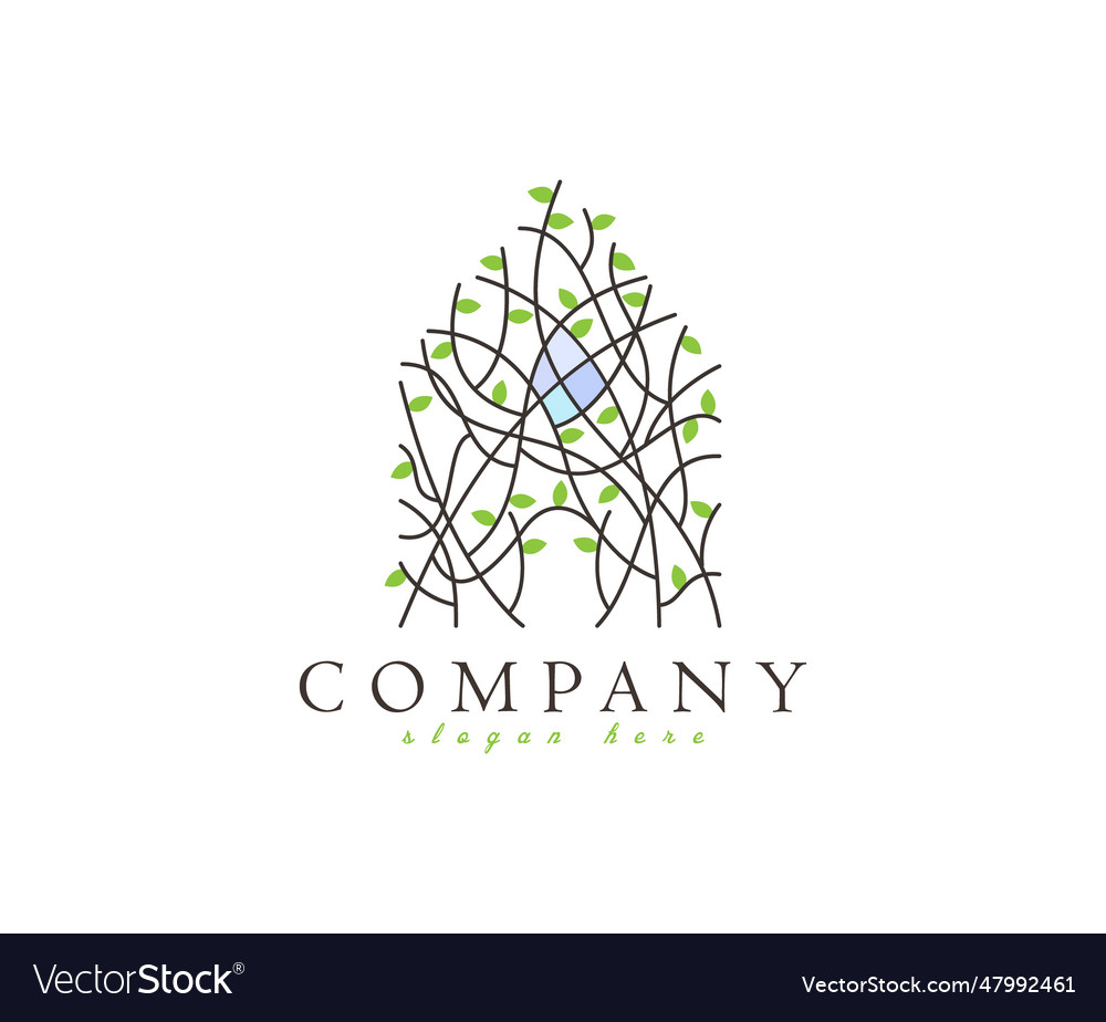 Stained glass window logo Royalty Free Vector Image