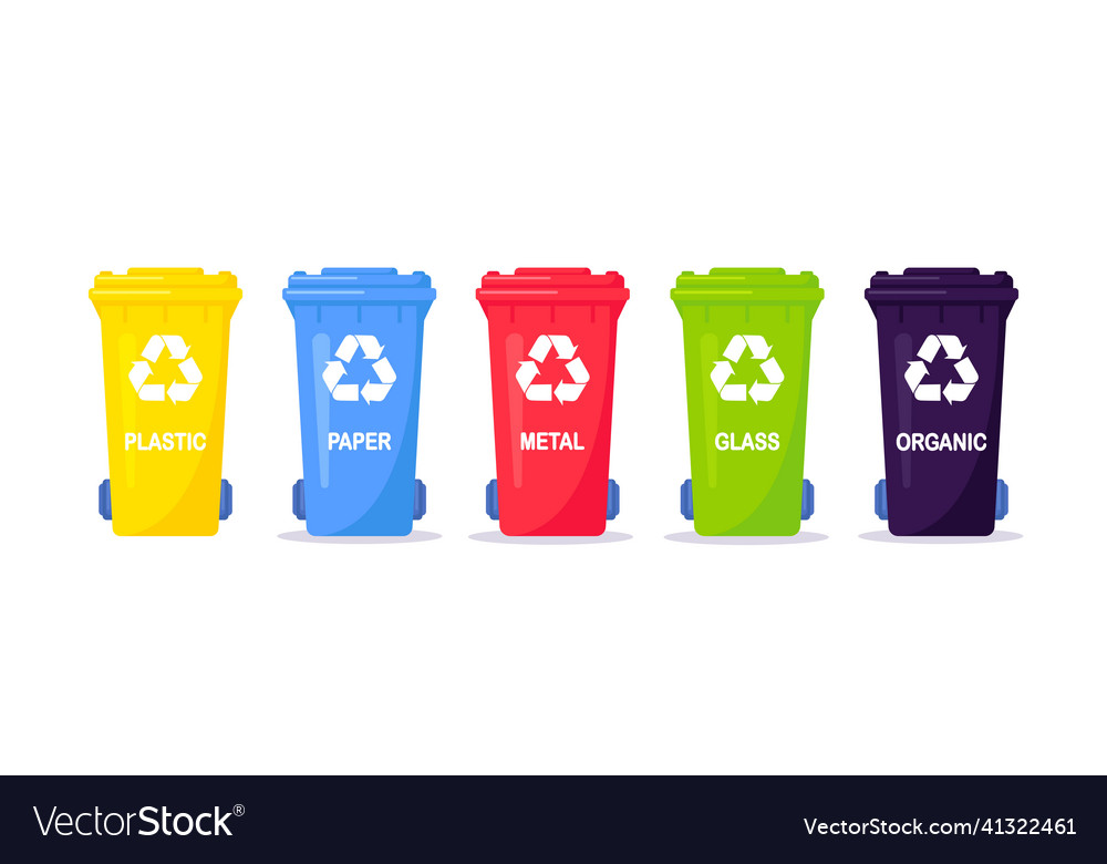 Waste collection segregation and recycling Vector Image