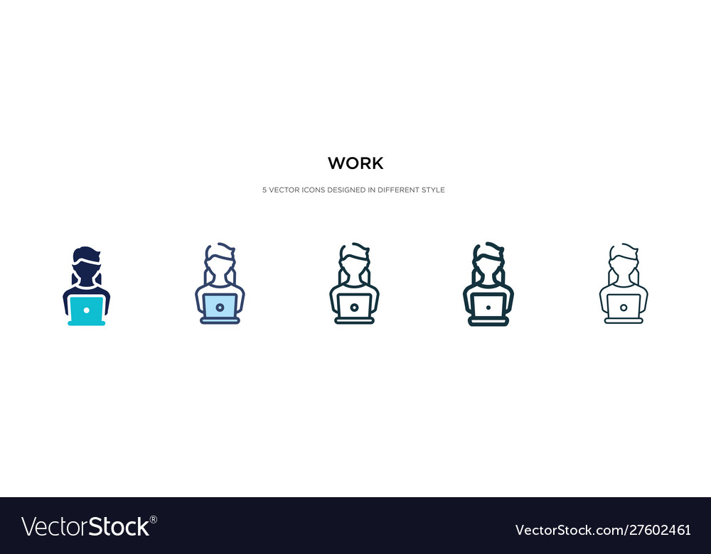Work icon in different style two colored Vector Image