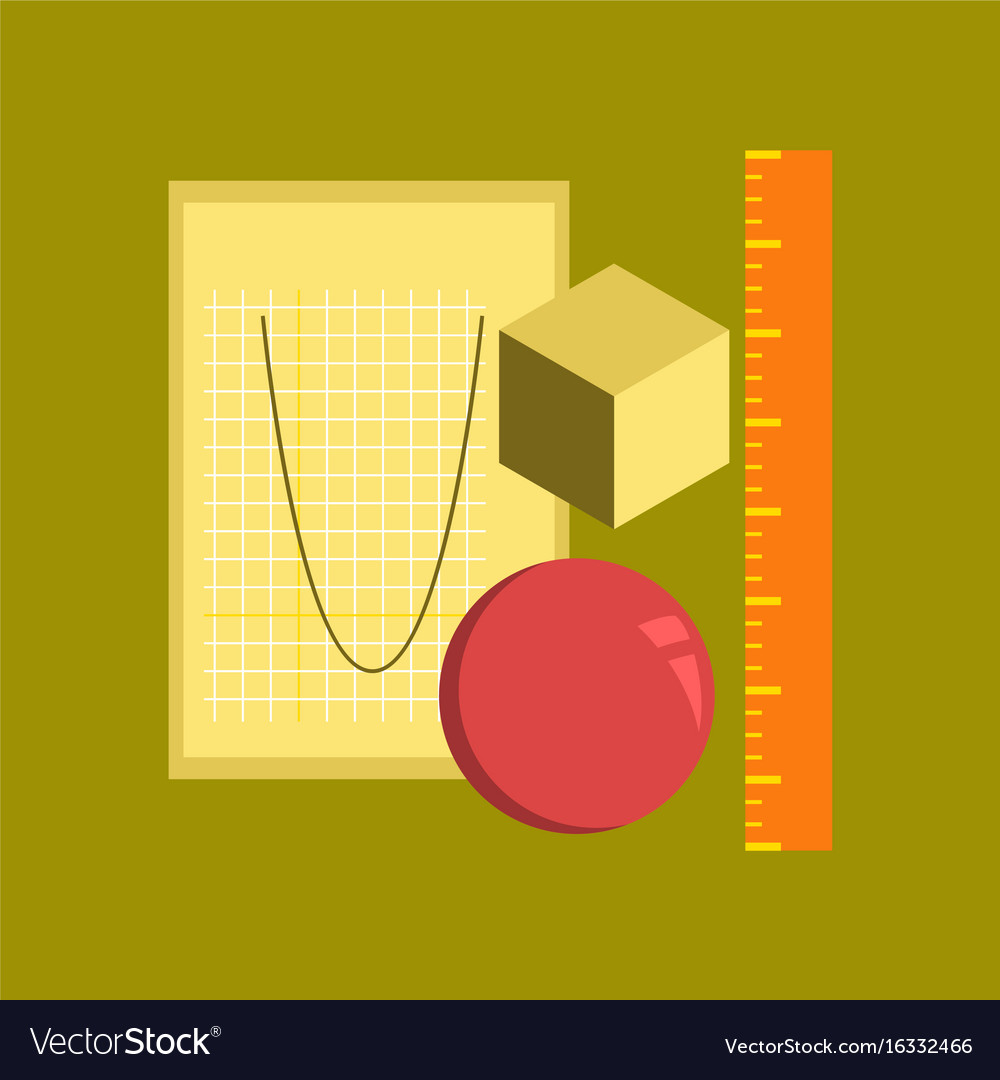 Flat icon on stylish background geometry lesson