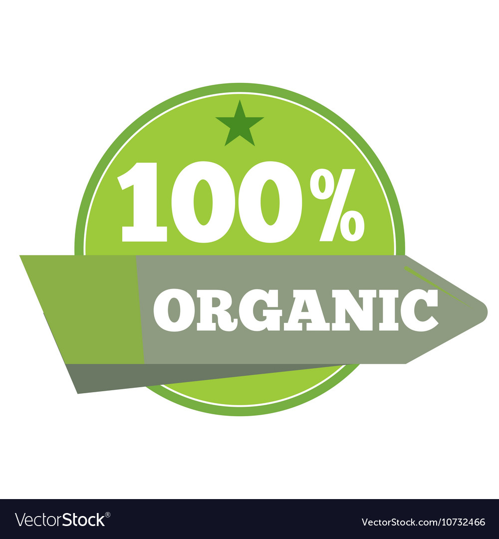 Green organic natural eco label Royalty Free Vector Image