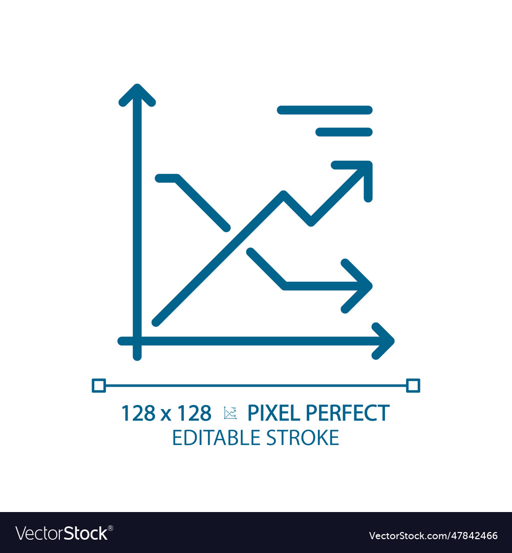 Line chart light blue icon