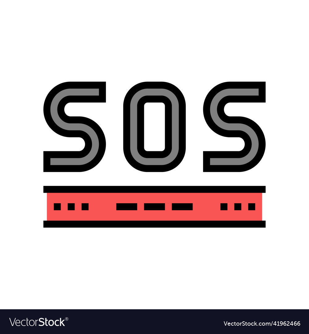 Sos signal color icon Royalty Free Vector Image