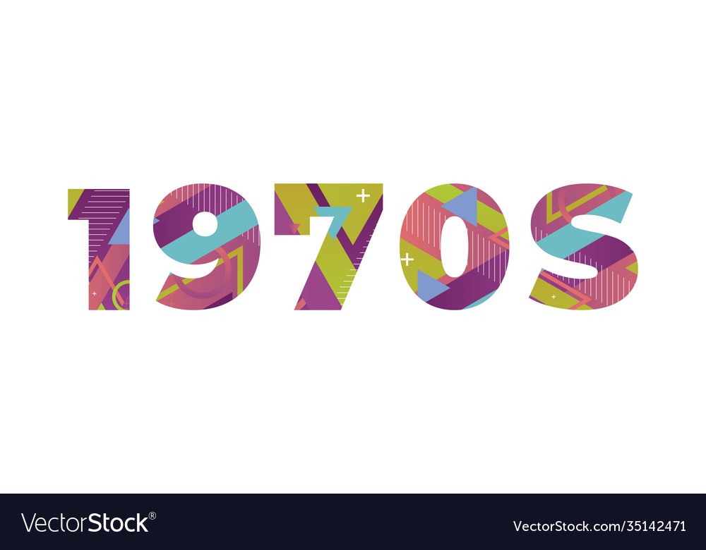 1970s Concept Retro Colorful Word Art Royalty Free Vector