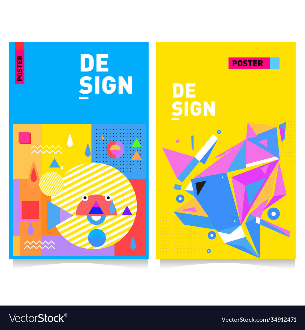 Colorful Geometric Poster And Cover Design Vector Image Colorful Geometric Poster And Cover Design Vector Image