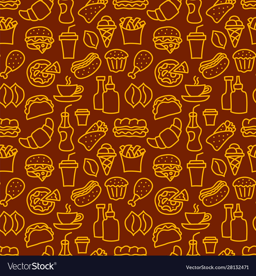 Fast food pattern Royalty Free Vector Image - VectorStock