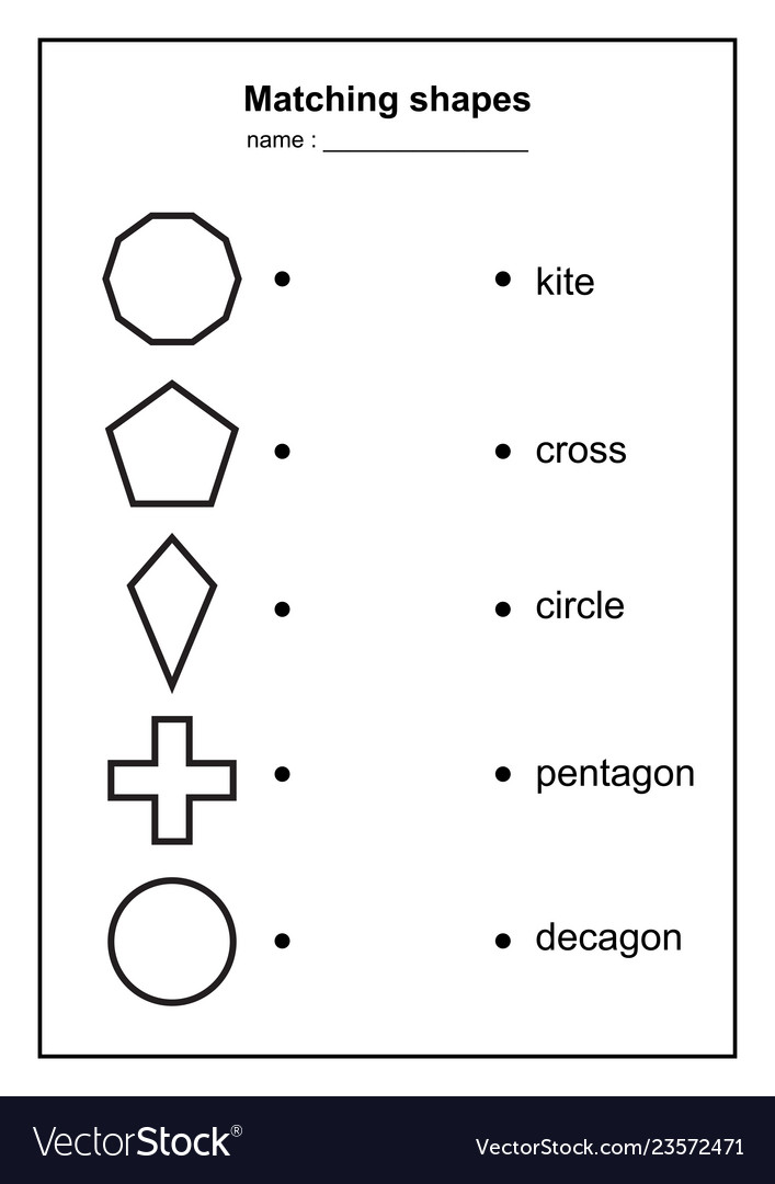 Geometry shape matching game educational Vector Image