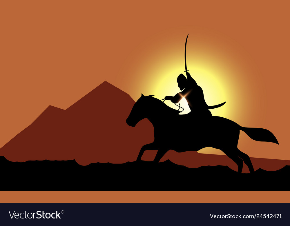 Horse knight background template Royalty Free Vector Image