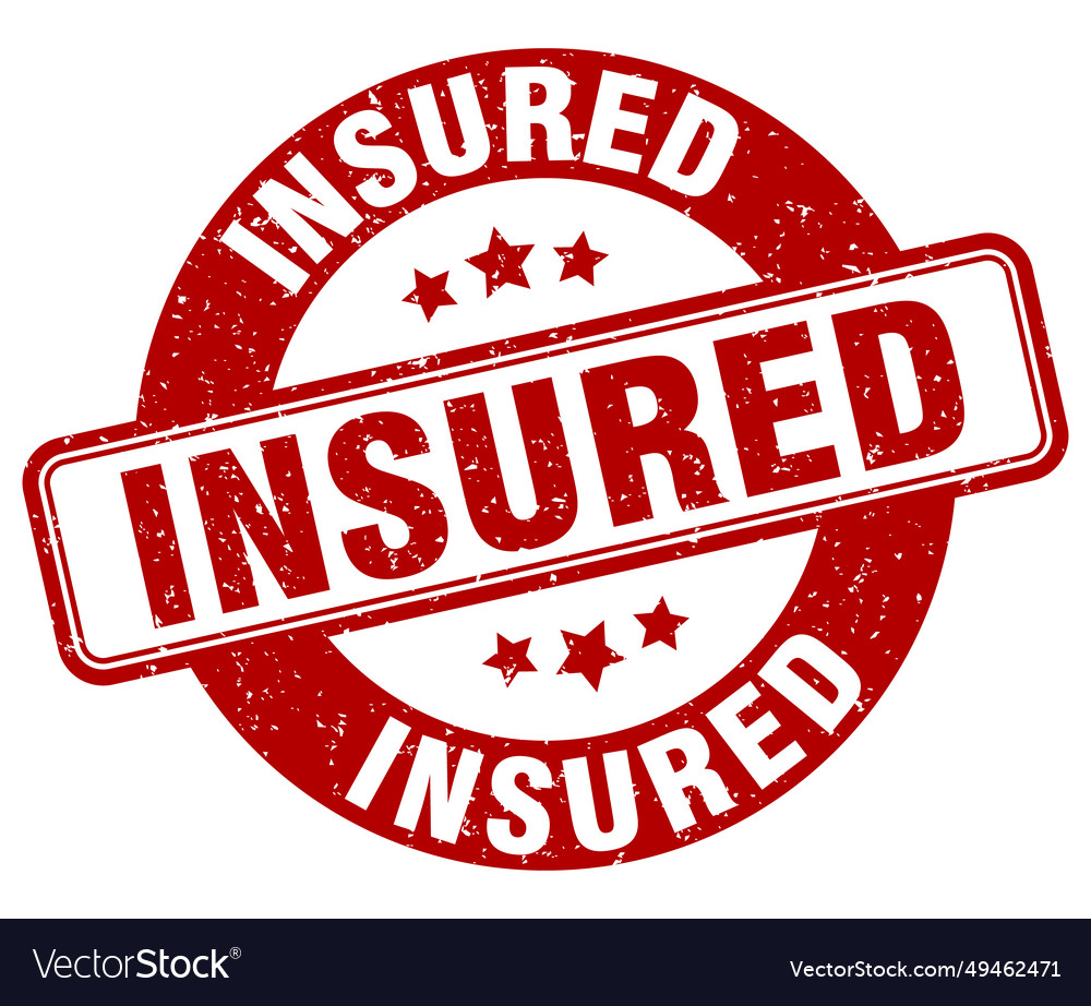 Insured stamp insured label round grunge sign Vector Image