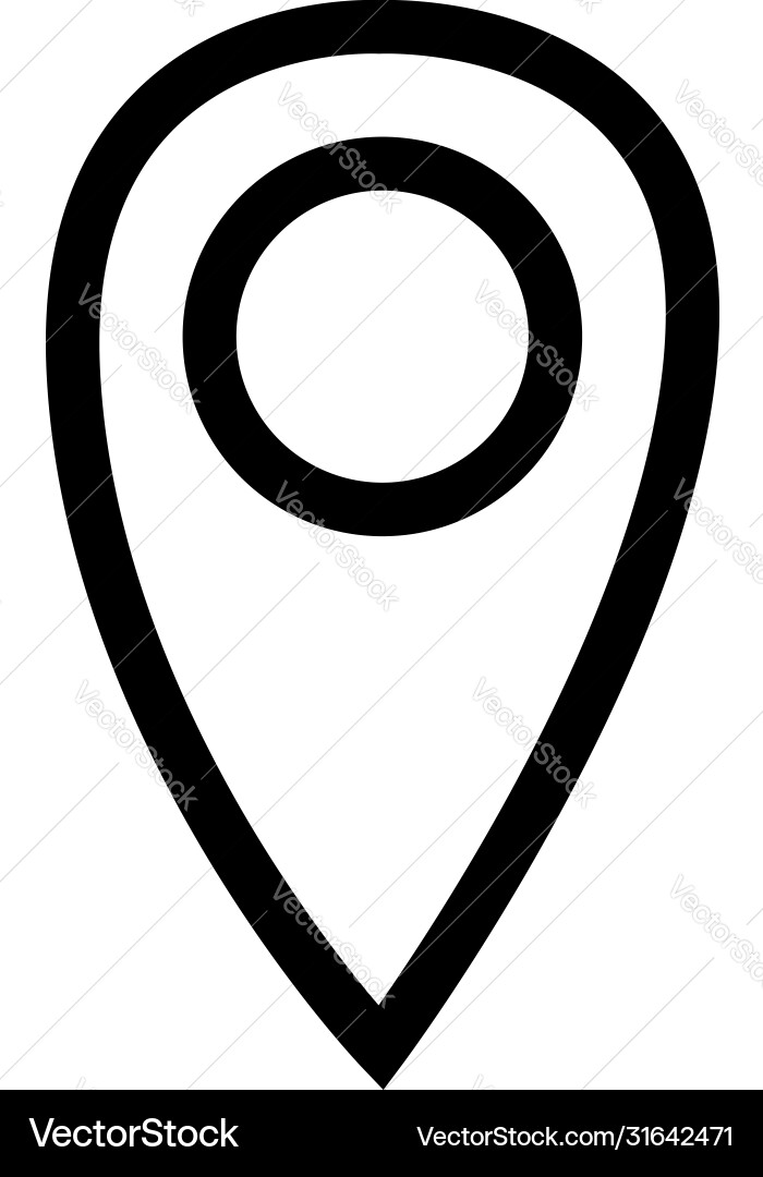 Map pointer pin line icon flat isolated Royalty Free Vector