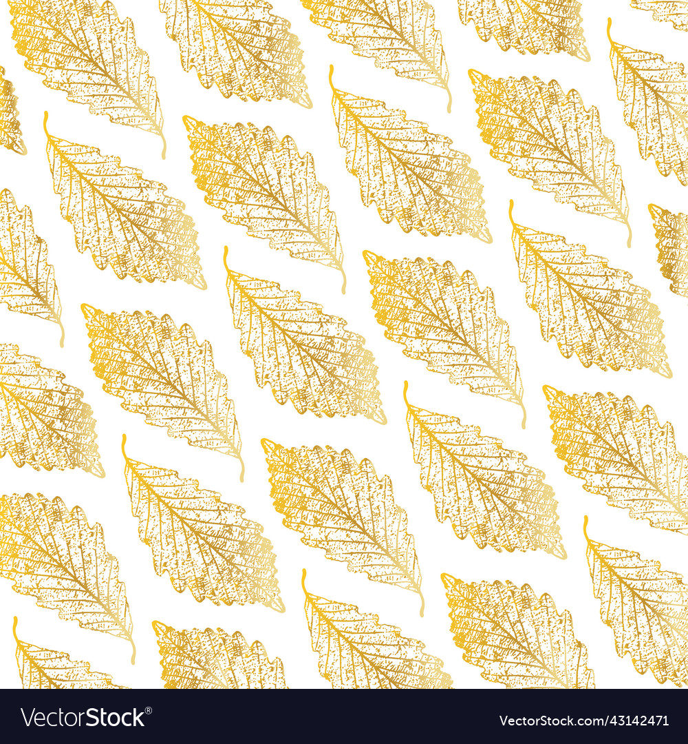 Metallic gold leaf pattern Royalty Free Vector Image