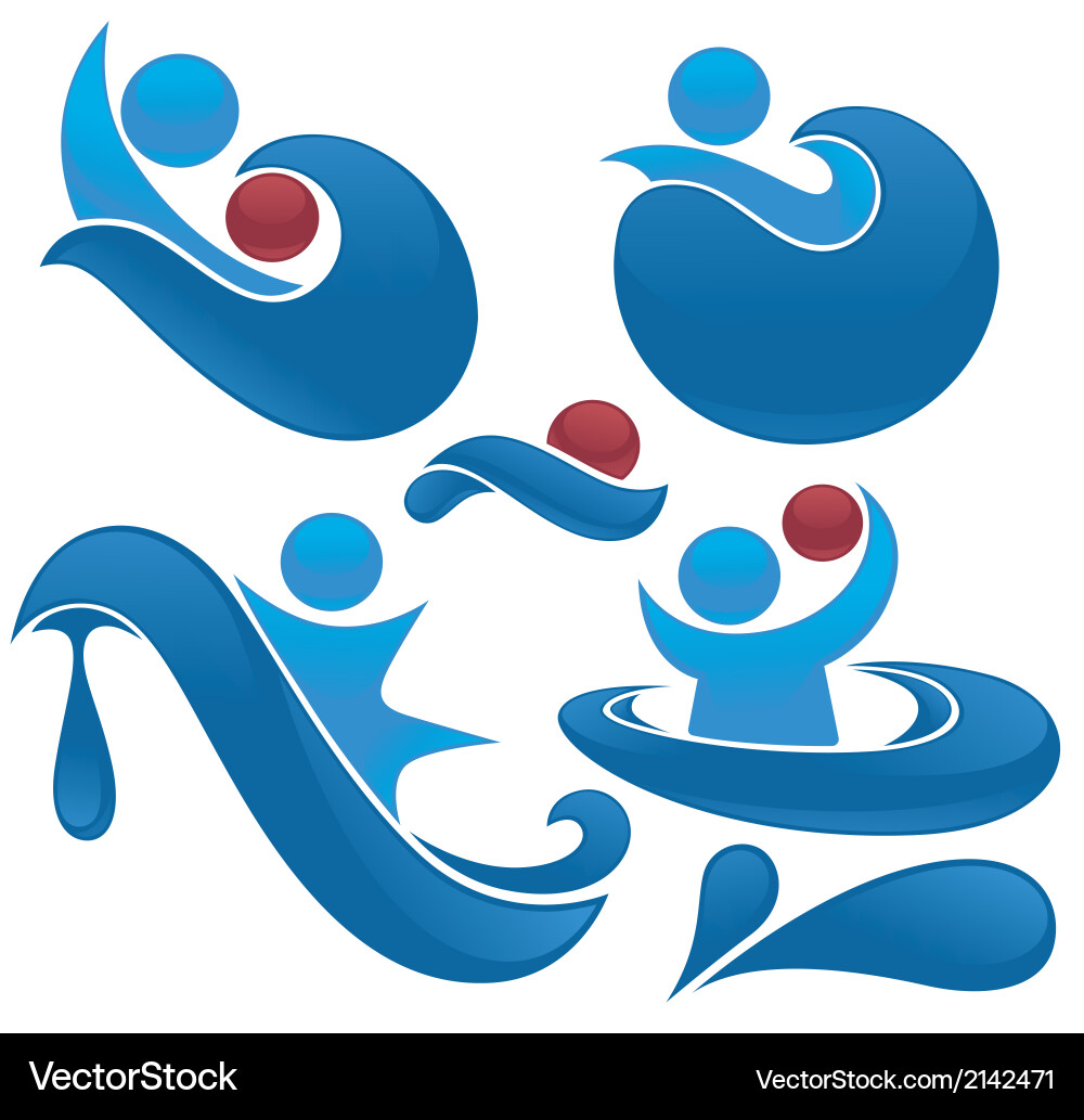 Water actions Royalty Free Vector Image - VectorStock