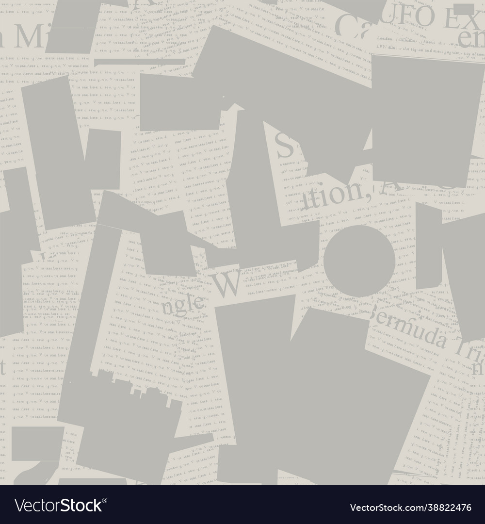 Abstract seamless pattern on a newspaper theme Vector Image