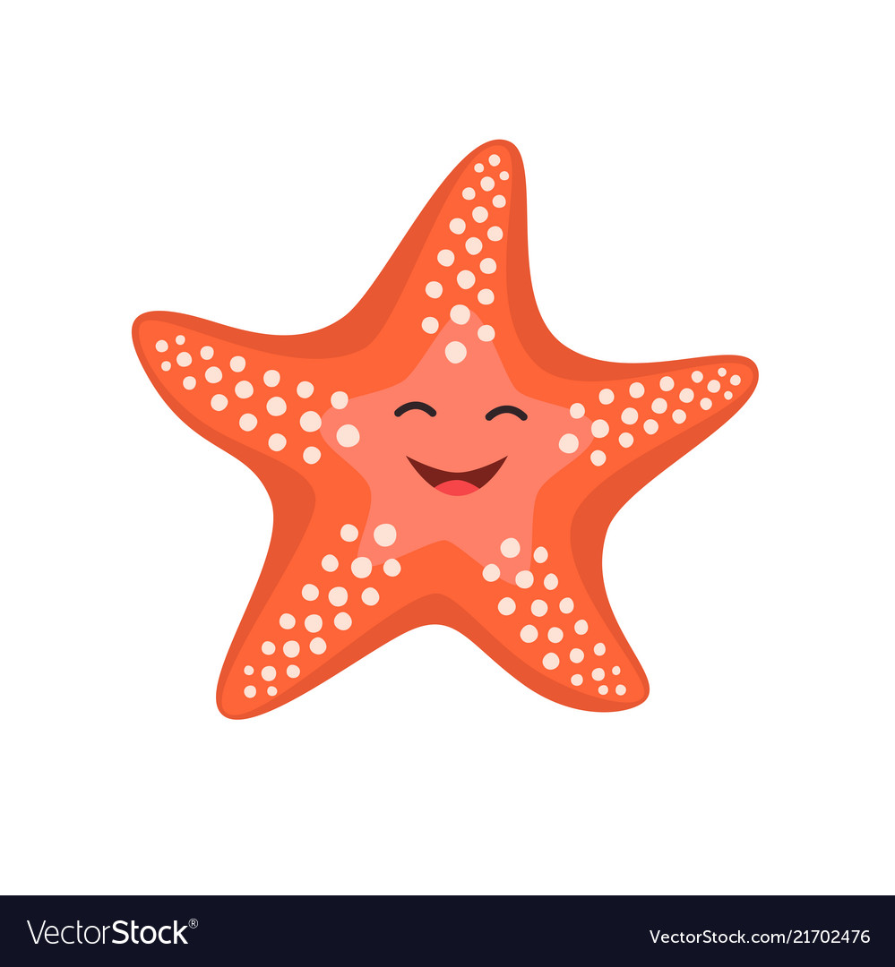 Cartoon happy starfish for Royalty Free Vector Image