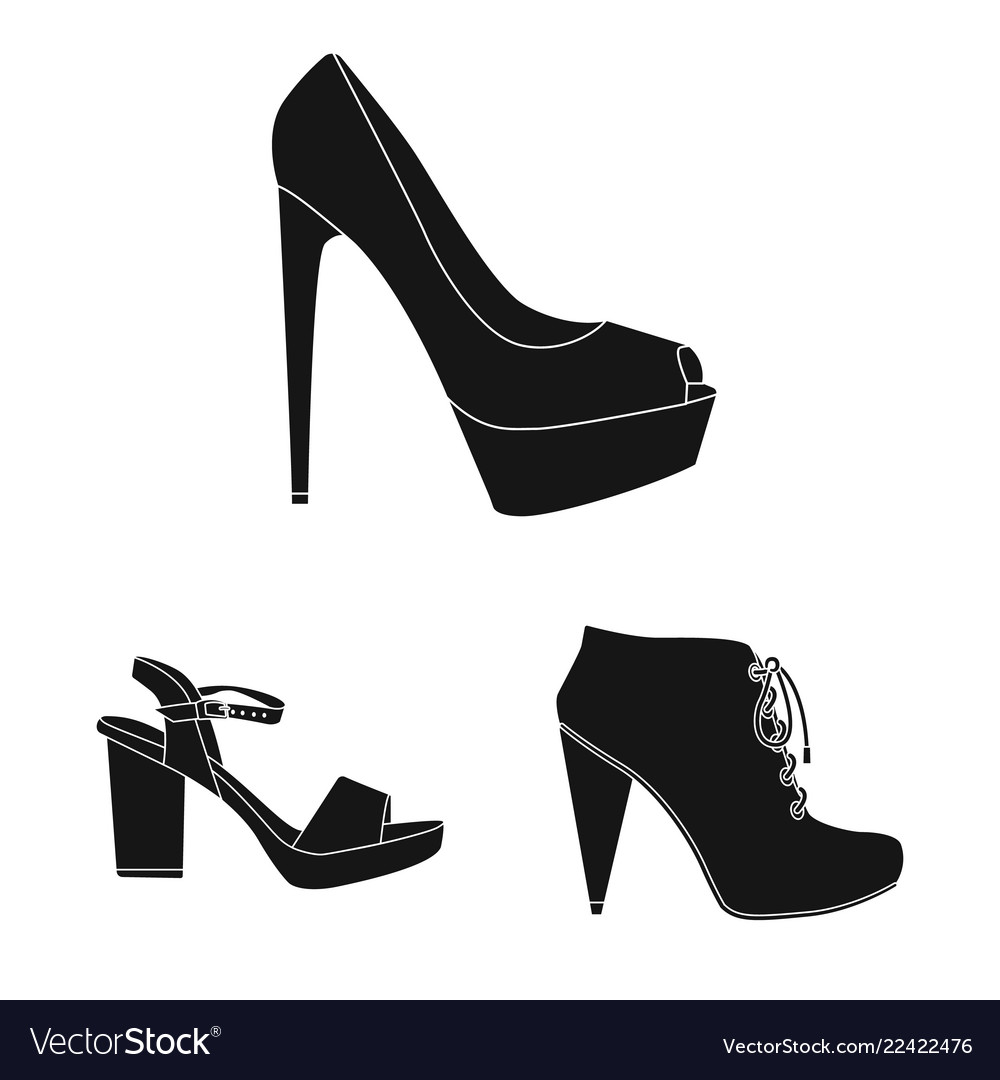 Isoliertes Objekt von Schuhen und Frauen-Logo-Set