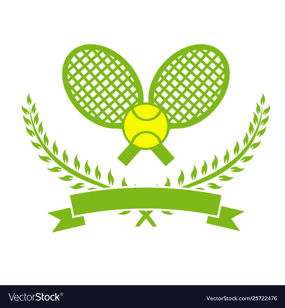 Stock tennis logo with wreath and ribbon