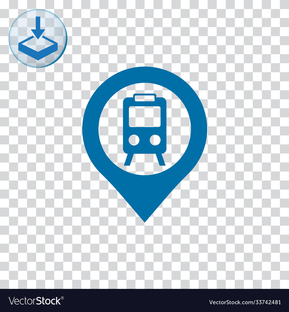 City railway station pin icon Royalty Free Vector Image