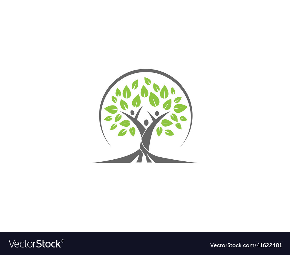 Family health and tree plant logo design Vector Image