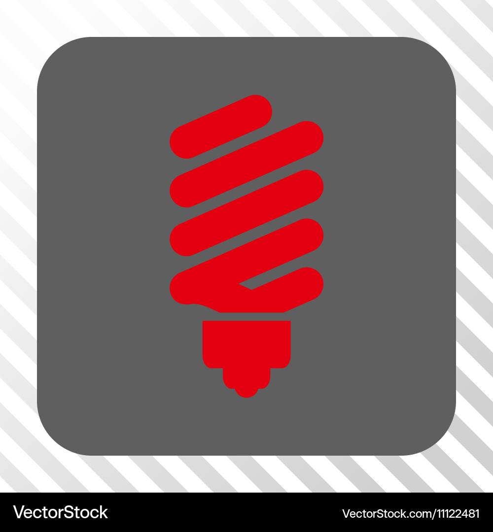 Fluorescent bulb rounded square button Royalty Free Vector