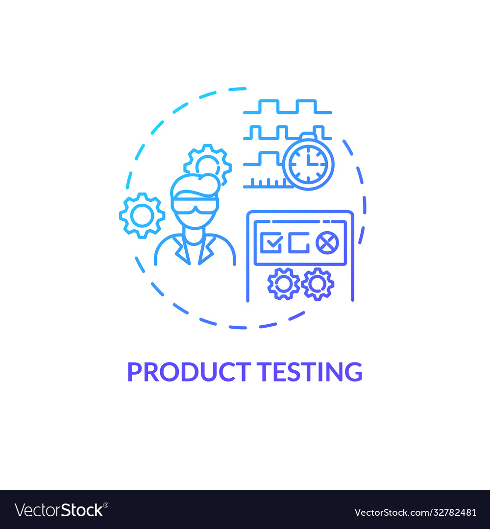 Product testing blue gradient concept icon Vector Image