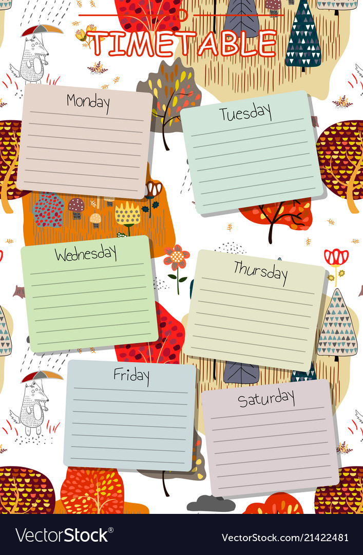 School Timetable Background For Students Or Pupils