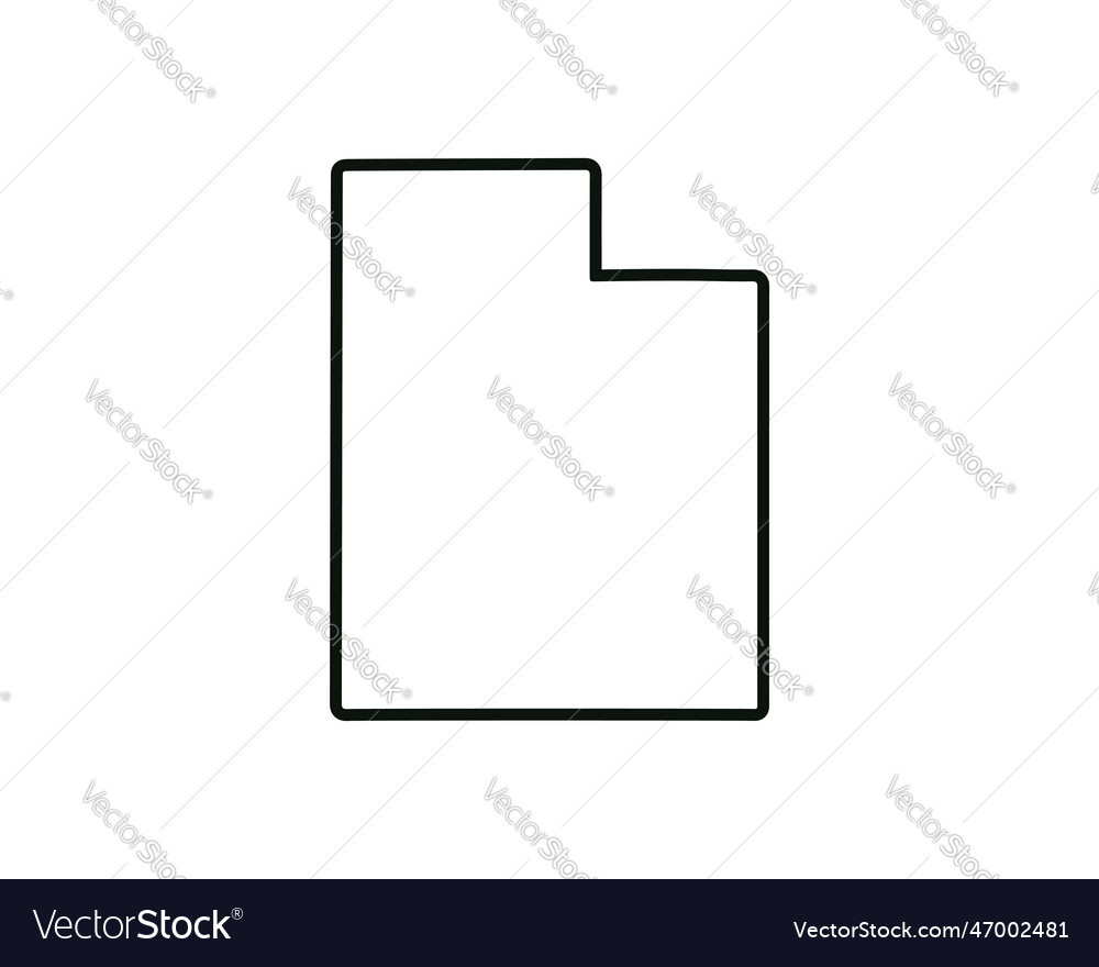 Us state map utah outline symbol Royalty Free Vector Image