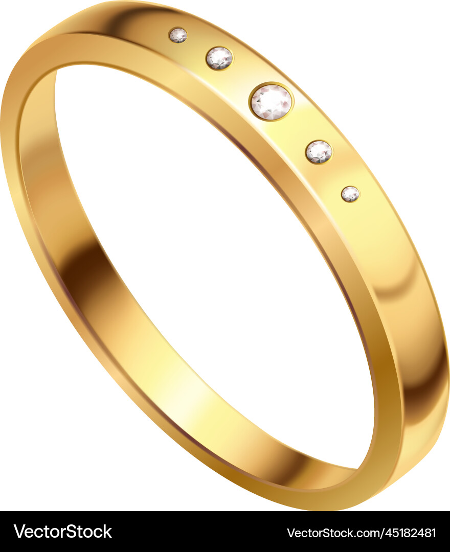 Wedding ring gems composition Royalty Free Vector Image