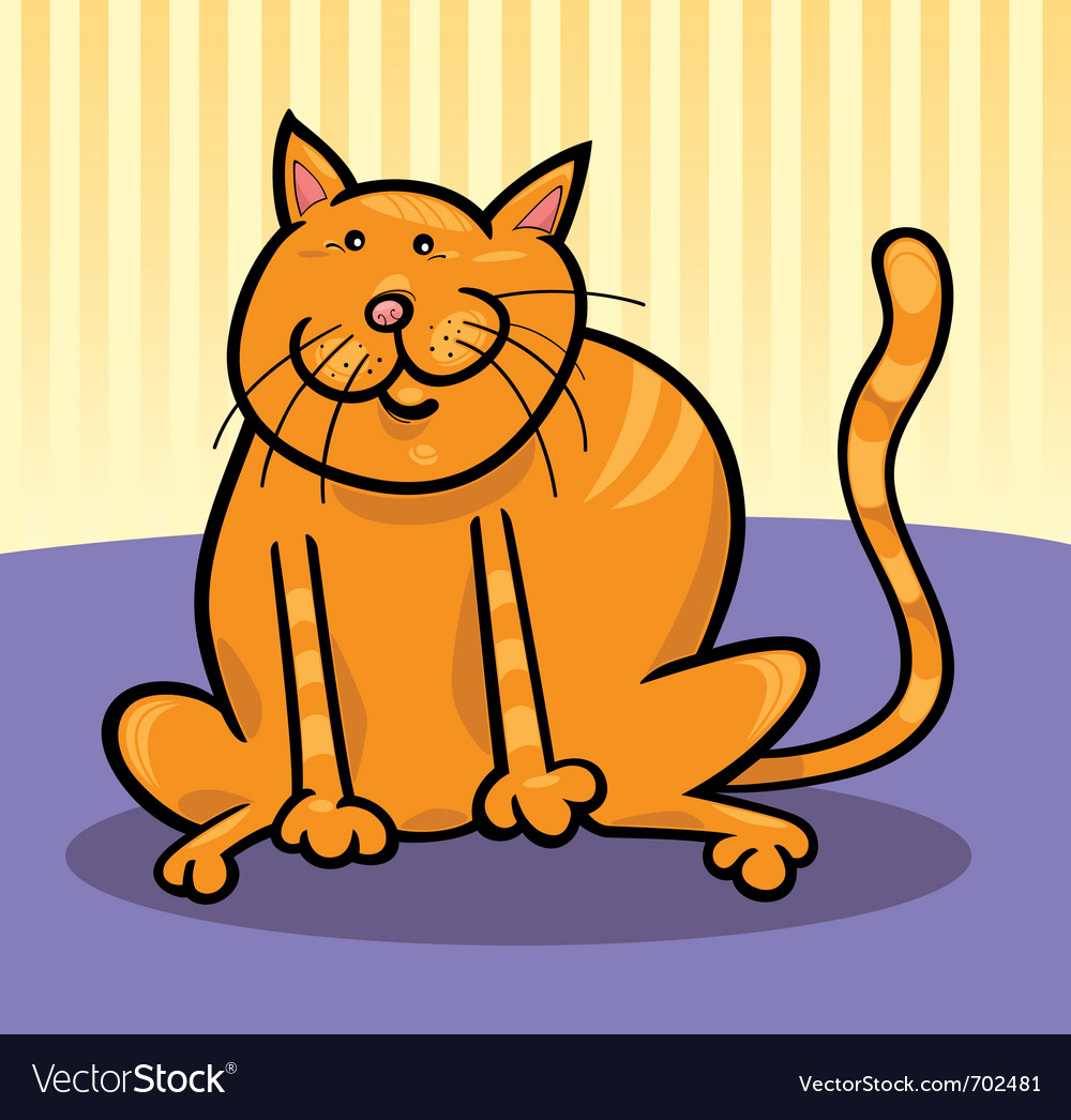 Yellow cat sitting on the floor Royalty Free Vector Image