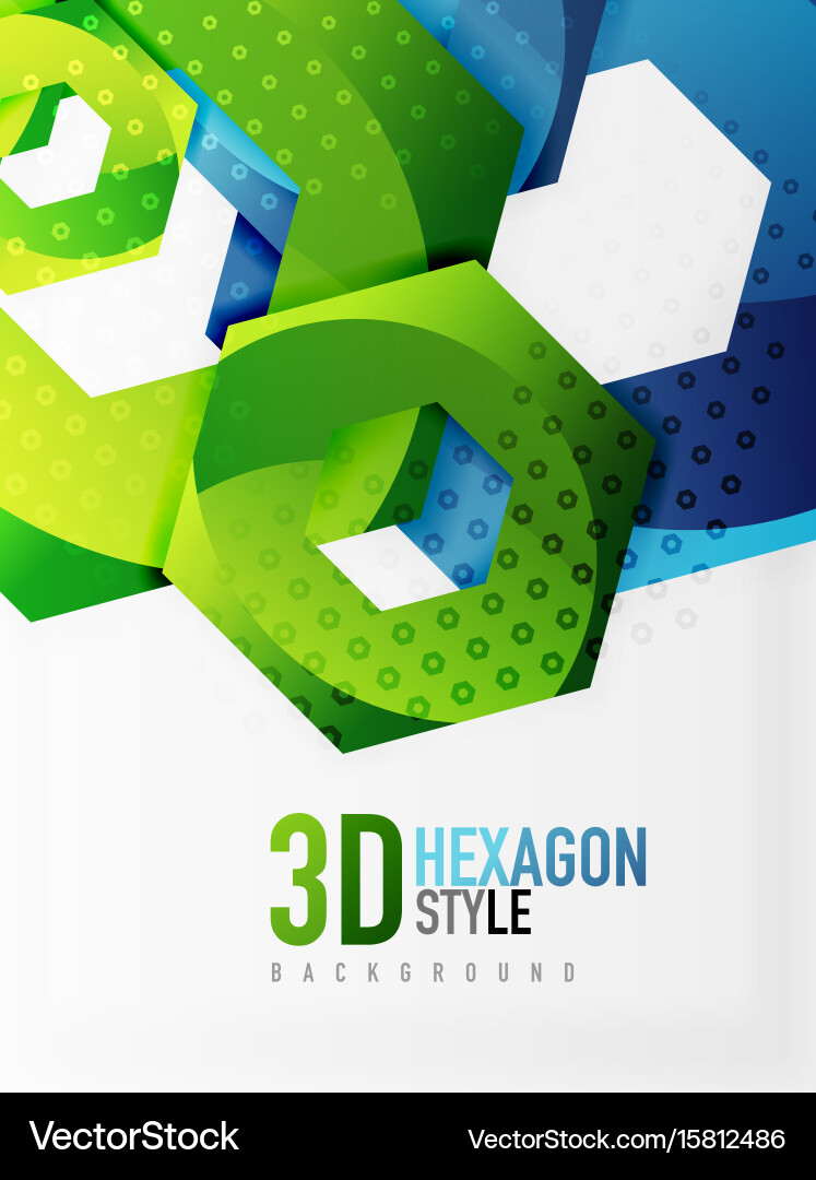 3d hexagon background Royalty Free Vector Image