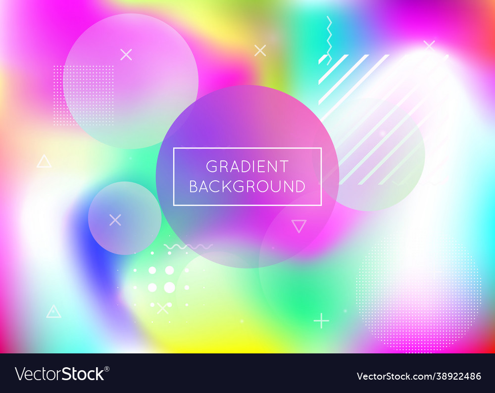 Abstract shape summer flyer gradient fluid neon Vector Image