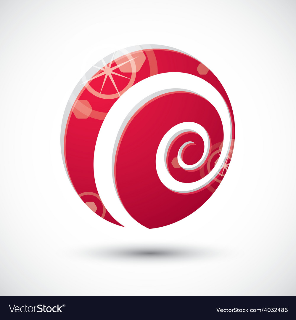 Curl symbol abstract icon 3d Royalty Free Vector Image