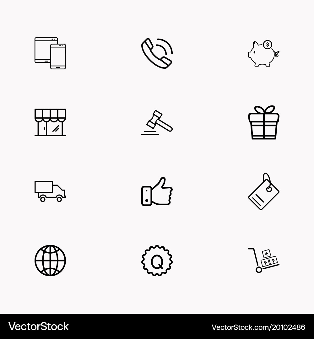 E-commerce line icon set Royalty Free Vector Image