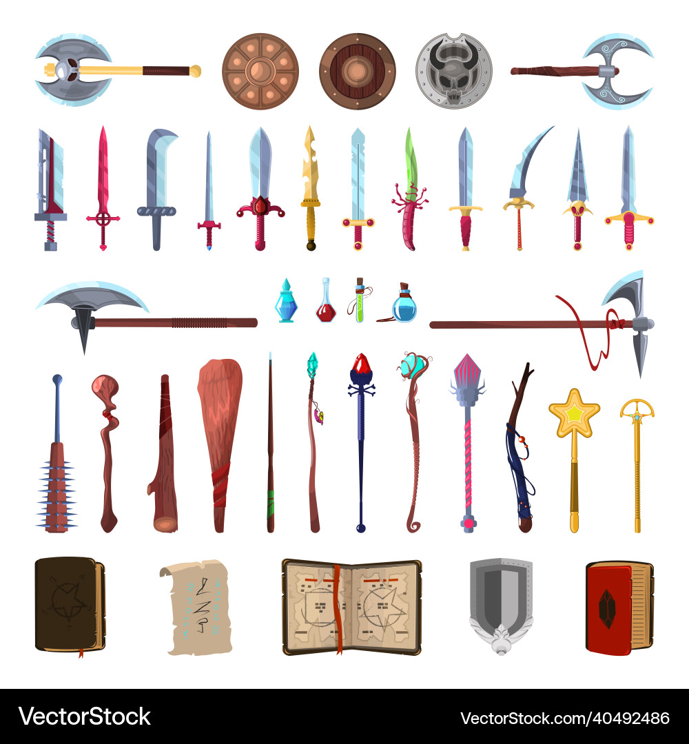 Fantasy Weapon Pack Royalty Free Vector Image Vectorstock