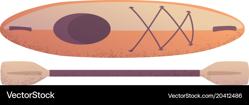 Kayak Boat With Paddle Cartoon Royalty Free Vector Image