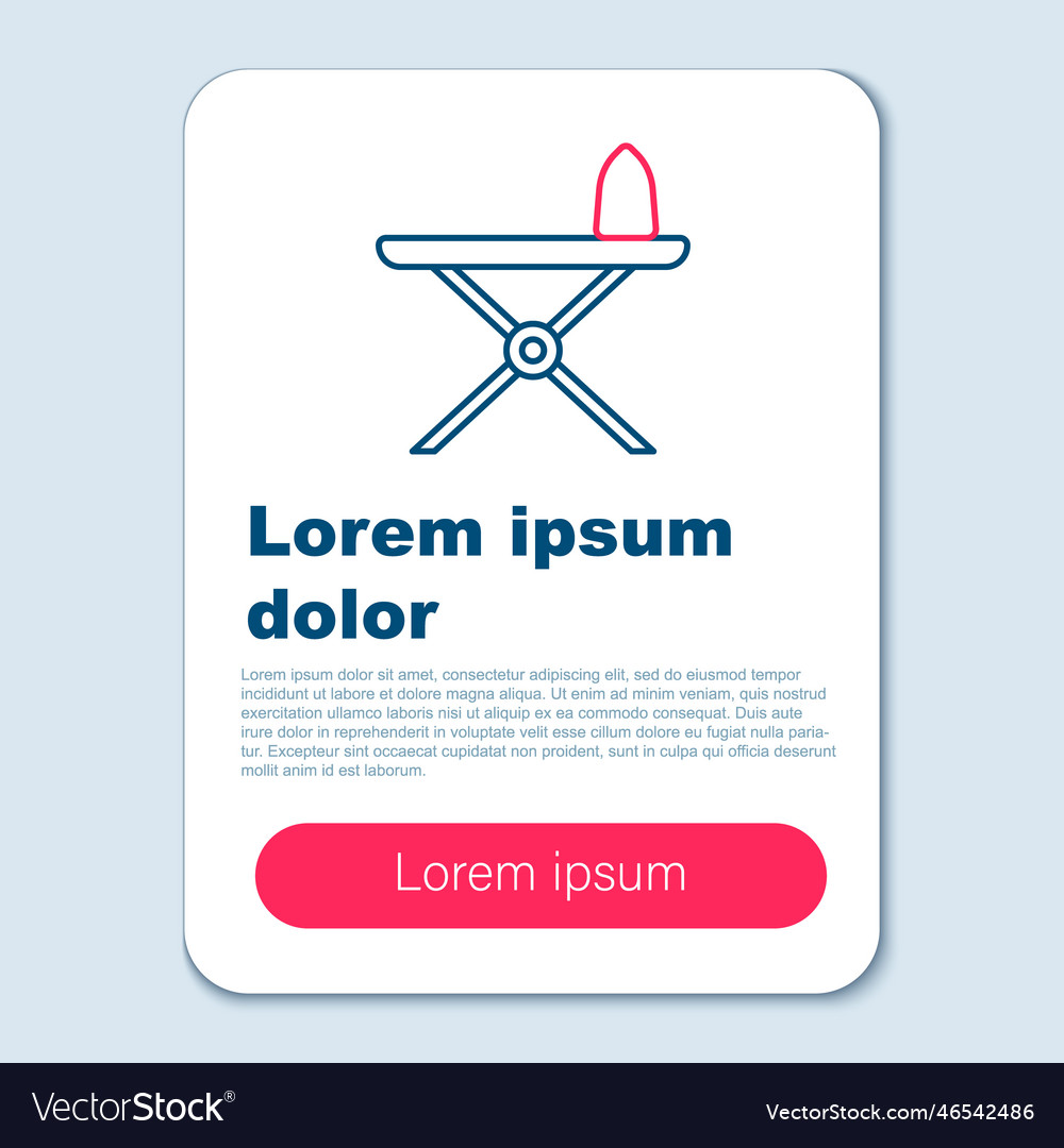 Line Electric Iron And Ironing Board Icon Isolated