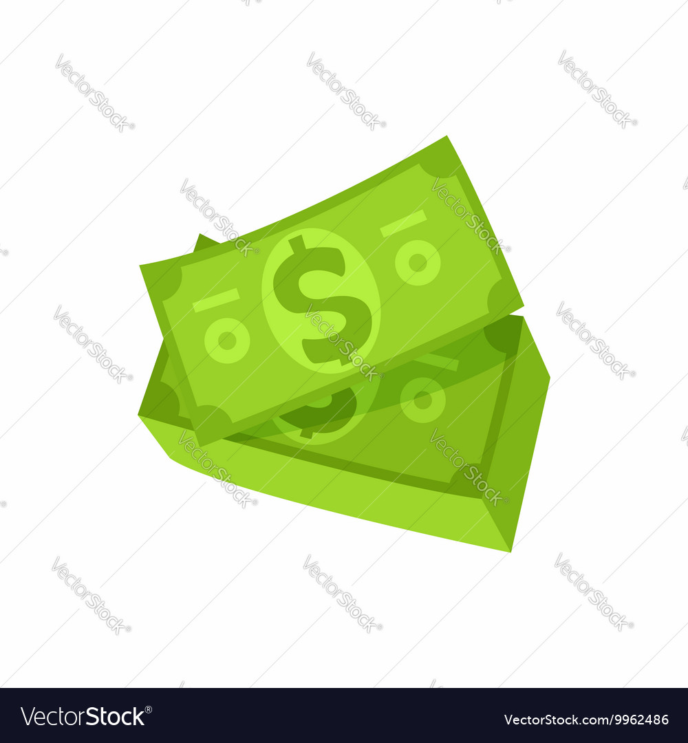 Money icon cartoon style Royalty Free Vector Image