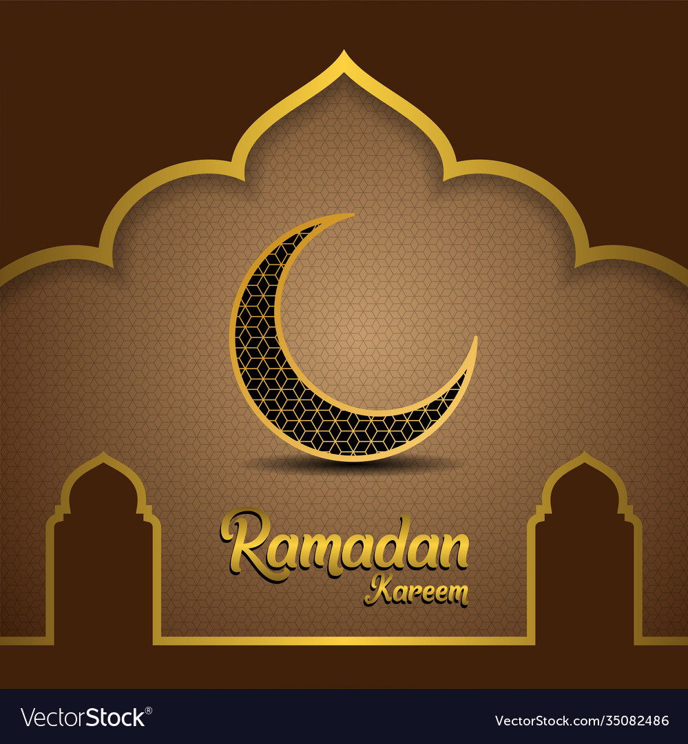 Ramadan kareem background with mosque dome Vector Image