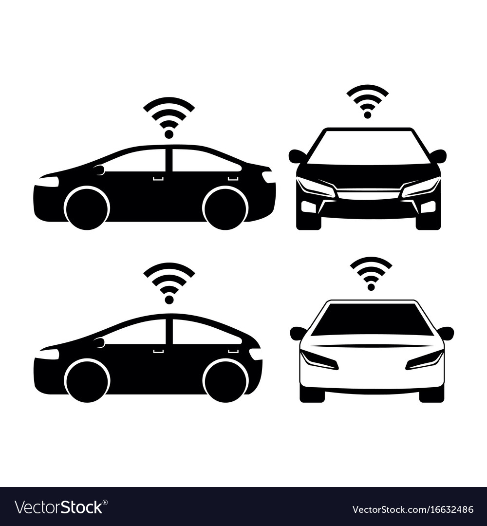 Remote Sensing System Of Smart Car Vehicle Front Vector Image