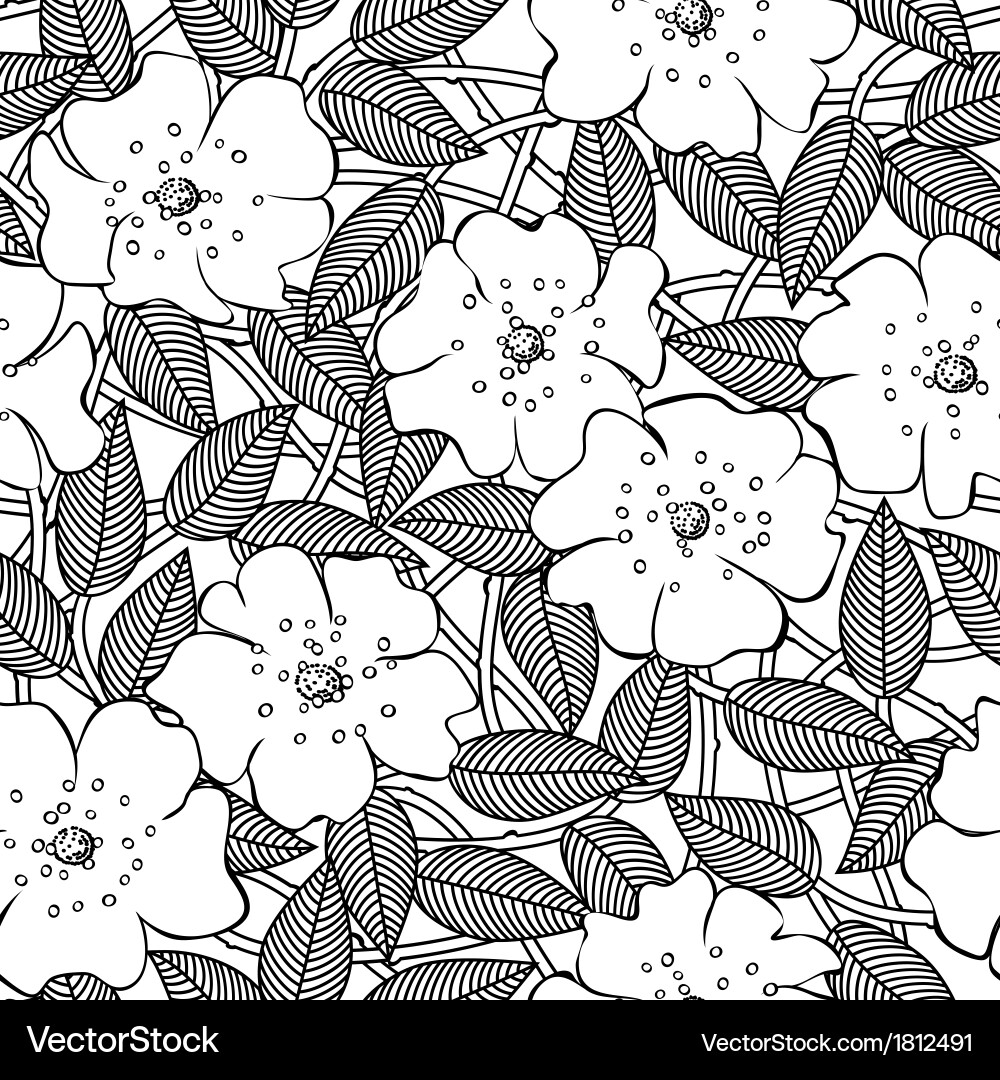 Abstract flowers seamless pattern Royalty Free Vector Image